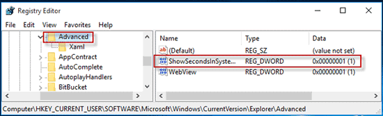 value name and value data